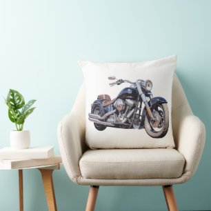 Watercolor motorcycle cushion