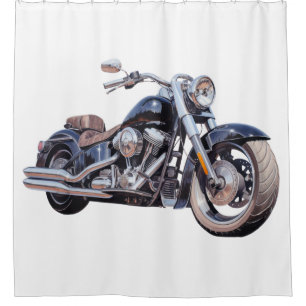 Watercolor motorcycle shower curtain