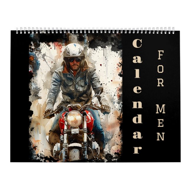Watercolor motorcycles, bikers, racing, motorcycli calendar (Cover)