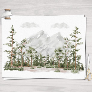 Watercolor Mountain and Forest Tissue Paper