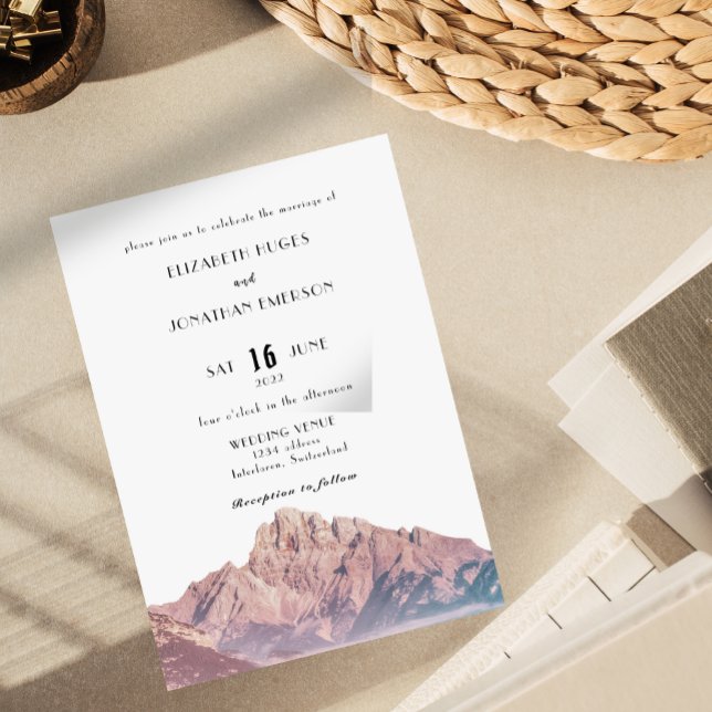 Watercolor Mountain art Wedding Invitation Cards (Creator Uploaded)