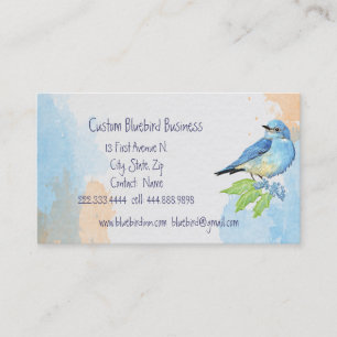 Watercolor Mountain Bluebird Blue Bird Art Business Card