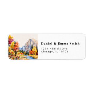 Watercolor Mountain Elegant Rustic Return Address