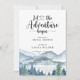 Watercolor Mountain Forest Gaduation Party Invitation