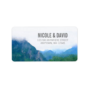 Watercolor Mountain Label
