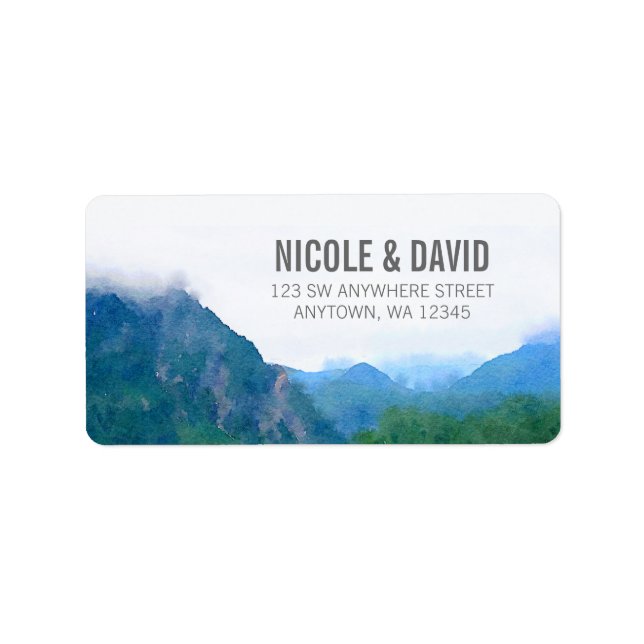 Watercolor Mountain Label (Front)