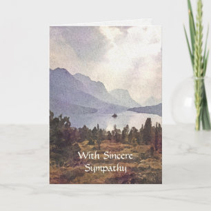 Watercolor Mountain Lake Sympathy Card