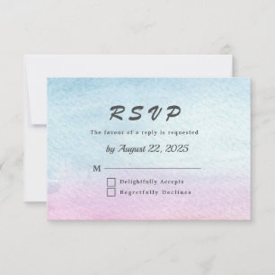 Watercolor Mountain Lake View Wedding RSVP Card