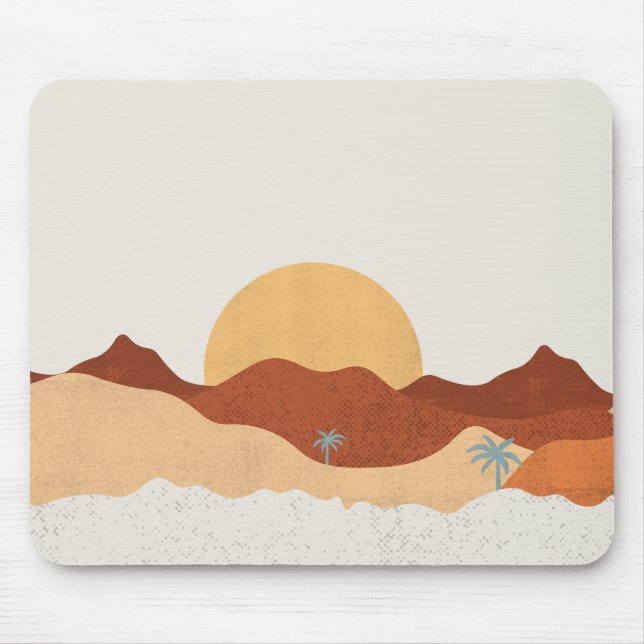 Watercolor Mountain Landscape Art  Mouse Pad (Front)