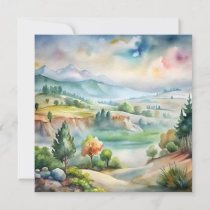 Watercolor Mountain Landscape Invitation