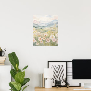 Watercolor Mountain Landscape Wall art