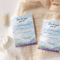 Watercolor Mountain Lavender Wedding Modern