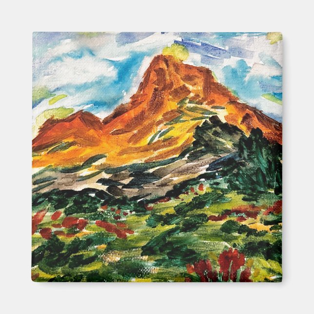 Watercolor mountain magnet (Front)