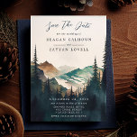 Watercolor Mountain Pine Forest Save The Date Card<br><div class="desc">Introducing our Watercolor Mountain Pine Forest Save The Date Card, a stunning way to let your guests know about your upcoming wedding date! Featuring a beautiful watercolor illustration of a majestic pine tree mountain, this save the date card creates a peaceful and natural atmosphere for your wedding. The soft pastel...</div>
