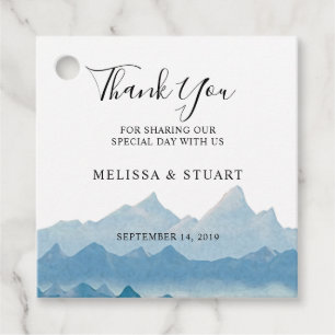 Watercolor mountain range Wedding Thank You Favour Tags