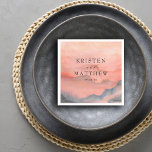 Watercolor Mountain Rustic Sunset Wedding Napkin<br><div class="desc">When it comes to wedding stationery woodland styles kick off the theme for a magical evening or an entire wedding weekend in the mountains Set the tone of your rustic wedding with this mountain-inspired design featuring a watercolor mountain scene background with pine trees.</div>