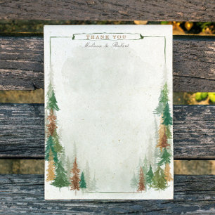 Watercolor Mountain Rustic Wedding Thank You card