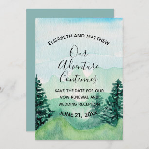Watercolor Mountain Save the Date Invitation