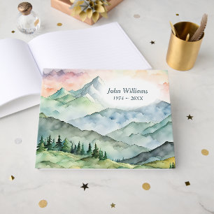 Watercolor Mountain Scene Guest Book