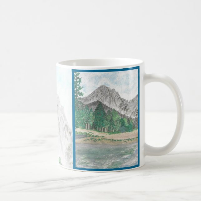 Watercolor Mountain Scene Personalised Mug (Right)