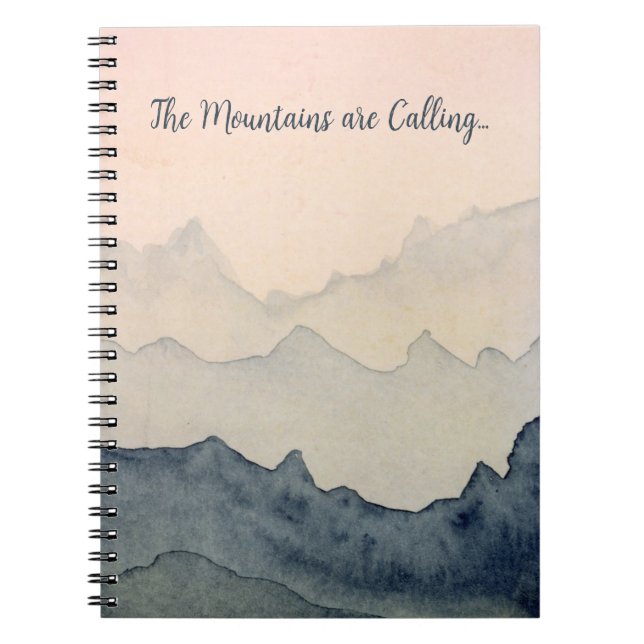 Watercolor Mountain  Spiral Notebook (Front)