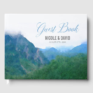 Watercolor Mountain Wedding Guest Book