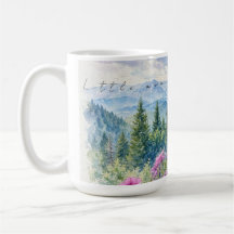 Watercolor Mountain Wildflowers and Serenity
