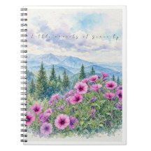 Watercolor Mountain Wildflowers and Serenity