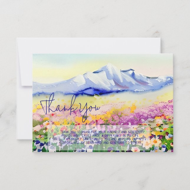 Watercolor mountain wildflowers customisable card (Front)