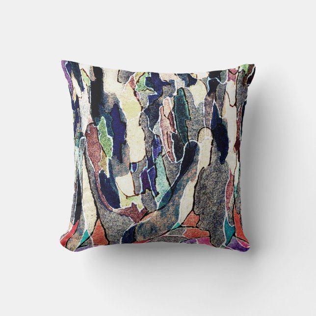 Watercolor Mountains Abstract Art Throw Pillow (Front)