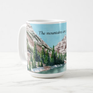 Watercolor mountains, Colorado coffee mug 11 oz