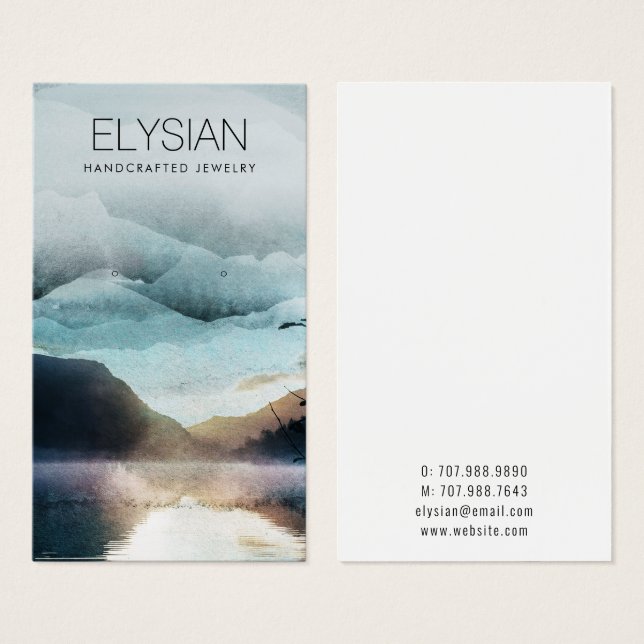 Watercolor Mountains Earring Jewellery Display Car (Front & Back)