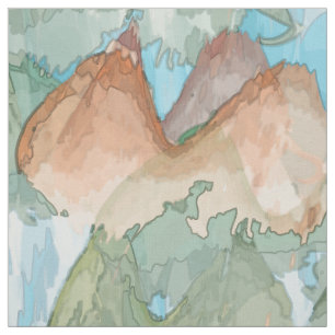 watercolor mountains fabric