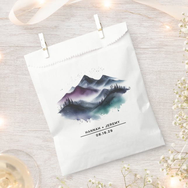 Watercolor Mountains Favour Bags (Clipped)