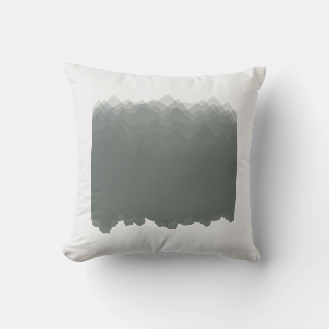 Watercolor Mountains Forest Illustration Pillow (Front)