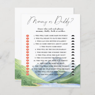 Watercolor mountains - mummy or daddy game