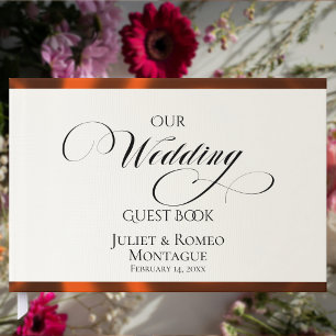 Watercolor Mountains Our Wedding Ivory/Copper Guest Book