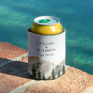 Watercolor Mountains Personalised Can Cooler