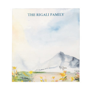 Watercolor Mountains Personalised Notepad