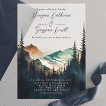 Watercolor Mountains Pine Forest Script Wedding Vellum Invitations<br><div class="desc">Embrace the beauty of nature with these watercolor mountains pine forest script wedding vellum invitations. Featuring a hand-painted mountain and forest scene with elegant script typography, this design is perfect for rustic, outdoor, or nature-inspired wedding themes. The translucent vellum overlay adds a touch of sophistication, making these invitations both timeless...</div>