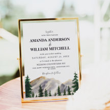 Watercolor Mountains Wedding 