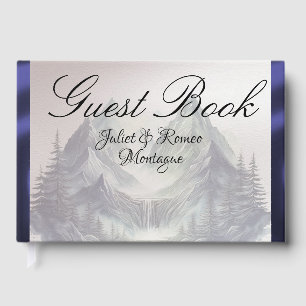 Watercolor Mountains Wedding Small Guest Book