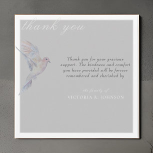 Watercolor Mourning Dove Funeral Thank You Card
