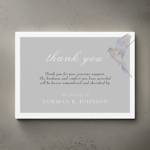Watercolor Mourning Dove Memorial Thank You Card