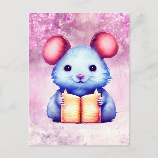 Watercolor Mouse Graphic Postcard (Front)
