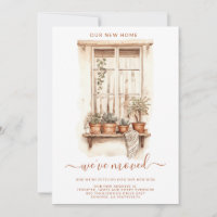 Watercolor Moving Window Sill Potted Plants Homey