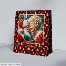 Watercolor Mr & Mrs Claus Christmas Holiday Bag