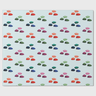 Watercolor multicolored clouds wrapping paper
