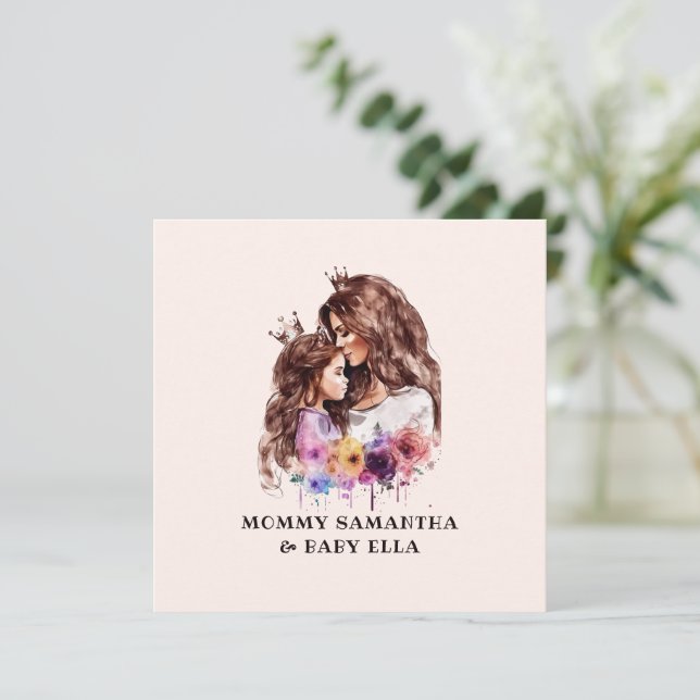 Watercolor Mum and Daughter (3) (Standing Front)