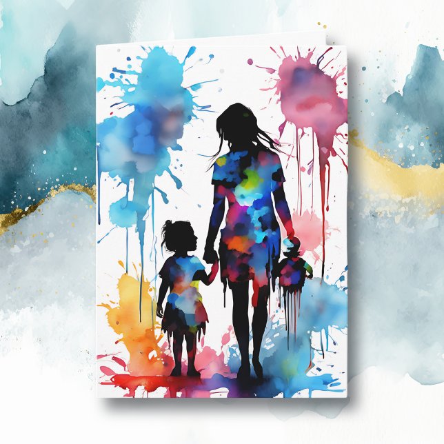 Watercolor Mum and Daughter | Mother's Day Card (Creator Uploaded)
